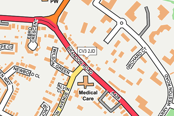 CV3 2JD map - OS OpenMap – Local (Ordnance Survey)