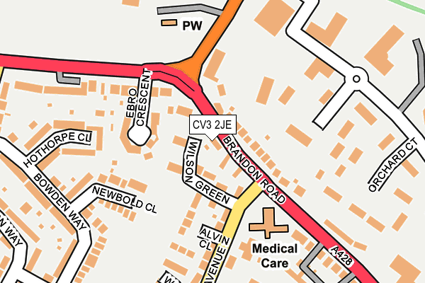 CV3 2JE map - OS OpenMap – Local (Ordnance Survey)