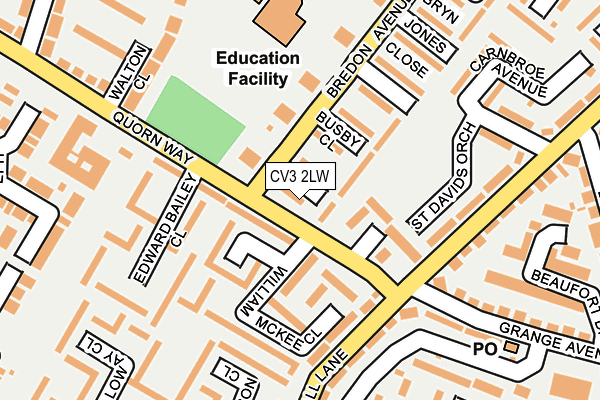 CV3 2LW map - OS OpenMap – Local (Ordnance Survey)