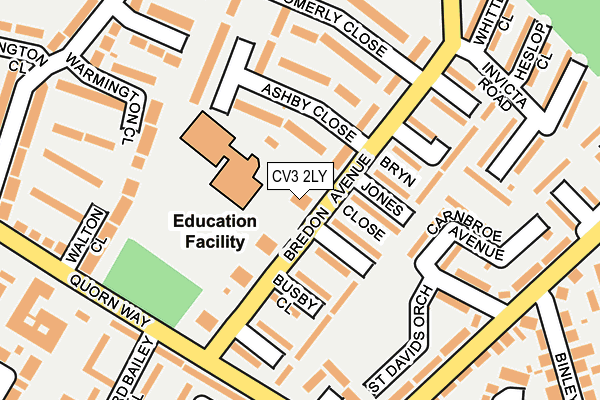 CV3 2LY map - OS OpenMap – Local (Ordnance Survey)
