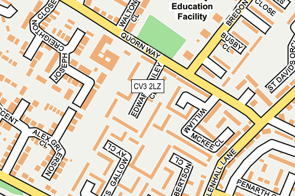 CV3 2LZ map - OS OpenMap – Local (Ordnance Survey)