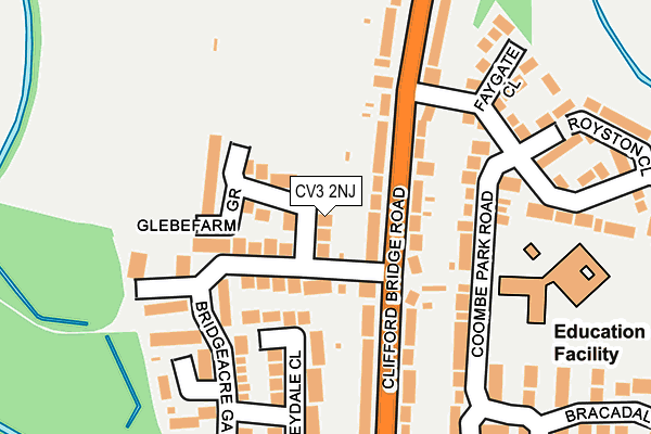 CV3 2NJ map - OS OpenMap – Local (Ordnance Survey)