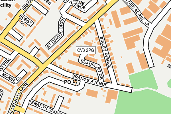 CV3 2PG map - OS OpenMap – Local (Ordnance Survey)