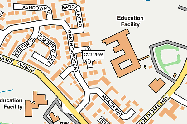 CV3 2PW map - OS OpenMap – Local (Ordnance Survey)