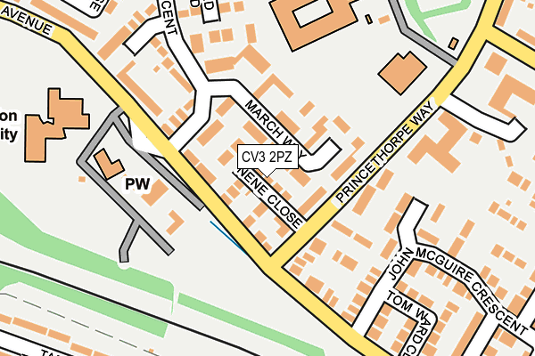 CV3 2PZ map - OS OpenMap – Local (Ordnance Survey)