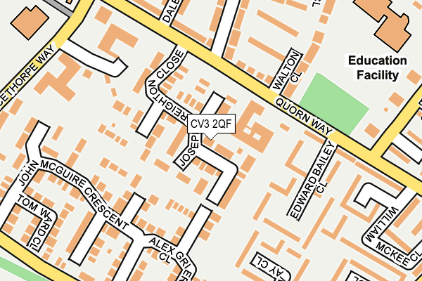 CV3 2QF map - OS OpenMap – Local (Ordnance Survey)