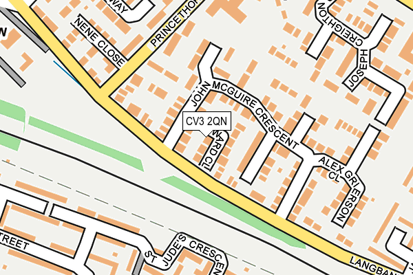 CV3 2QN map - OS OpenMap – Local (Ordnance Survey)