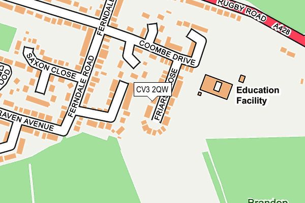 CV3 2QW map - OS OpenMap – Local (Ordnance Survey)