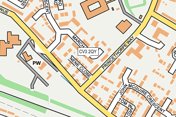 CV3 2QY map - OS OpenMap – Local (Ordnance Survey)