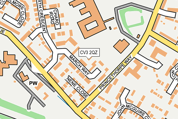 CV3 2QZ map - OS OpenMap – Local (Ordnance Survey)