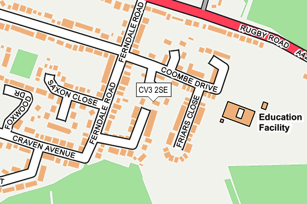 CV3 2SE map - OS OpenMap – Local (Ordnance Survey)