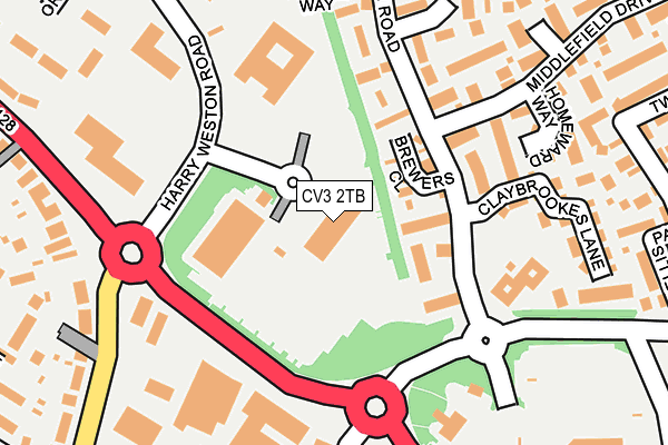 CV3 2TB map - OS OpenMap – Local (Ordnance Survey)