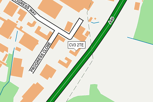 CV3 2TE map - OS OpenMap – Local (Ordnance Survey)