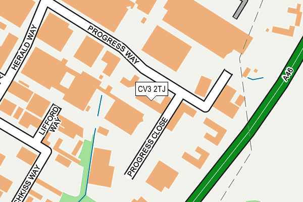 CV3 2TJ map - OS OpenMap – Local (Ordnance Survey)