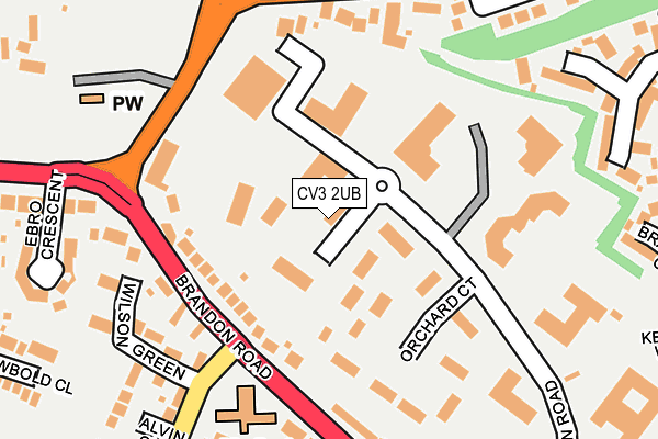 CV3 2UB map - OS OpenMap – Local (Ordnance Survey)