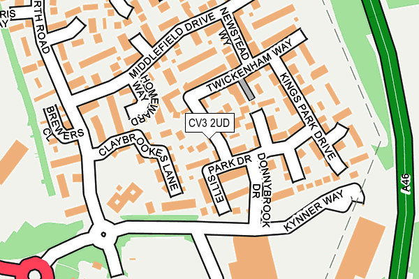 CV3 2UD map - OS OpenMap – Local (Ordnance Survey)