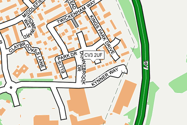 CV3 2UF map - OS OpenMap – Local (Ordnance Survey)
