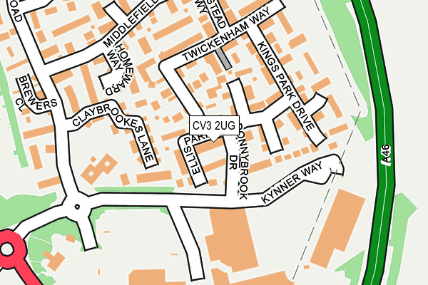 CV3 2UG map - OS OpenMap – Local (Ordnance Survey)