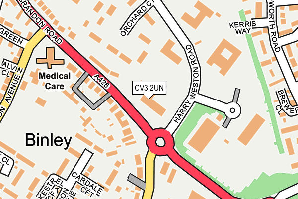 CV3 2UN map - OS OpenMap – Local (Ordnance Survey)