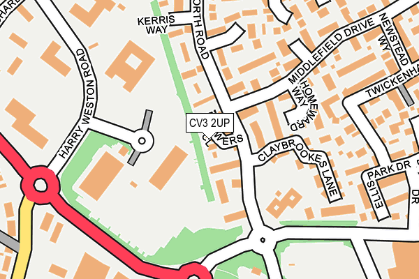 CV3 2UP map - OS OpenMap – Local (Ordnance Survey)