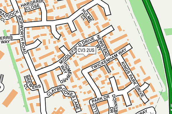 CV3 2US map - OS OpenMap – Local (Ordnance Survey)