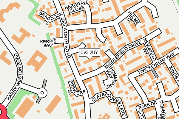 CV3 2UY map - OS OpenMap – Local (Ordnance Survey)