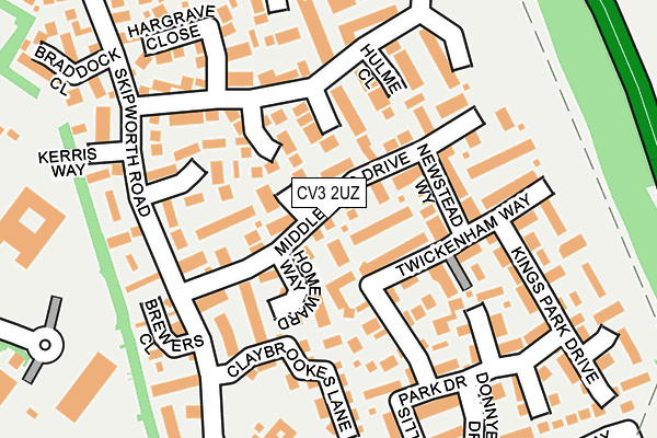 CV3 2UZ map - OS OpenMap – Local (Ordnance Survey)
