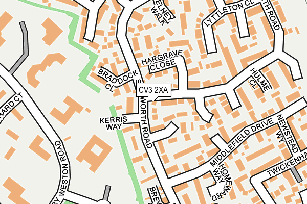 CV3 2XA map - OS OpenMap – Local (Ordnance Survey)