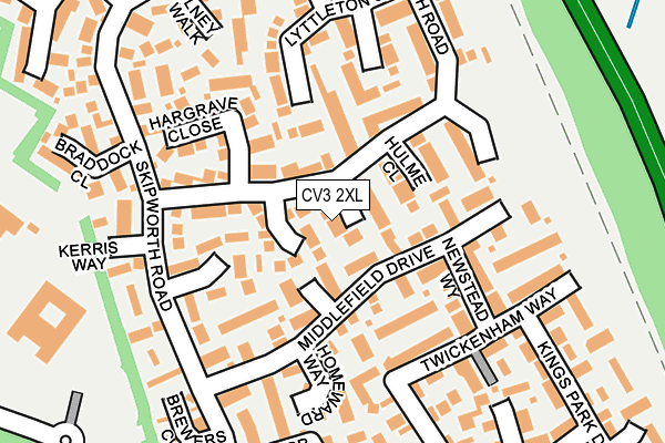 CV3 2XL map - OS OpenMap – Local (Ordnance Survey)