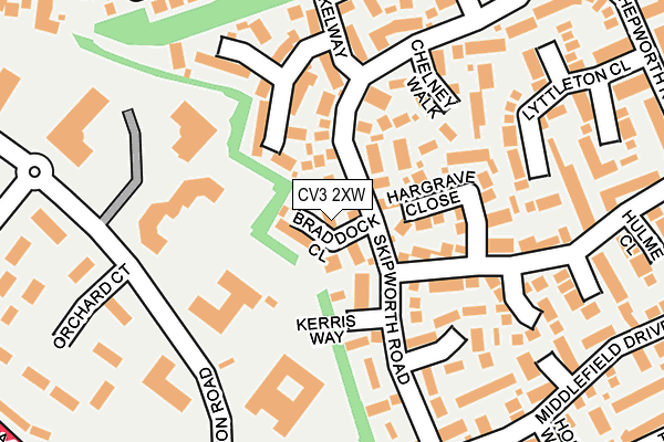 CV3 2XW map - OS OpenMap – Local (Ordnance Survey)