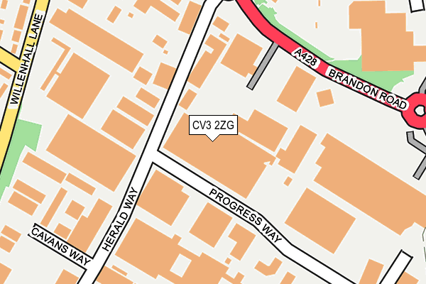 CV3 2ZG map - OS OpenMap – Local (Ordnance Survey)