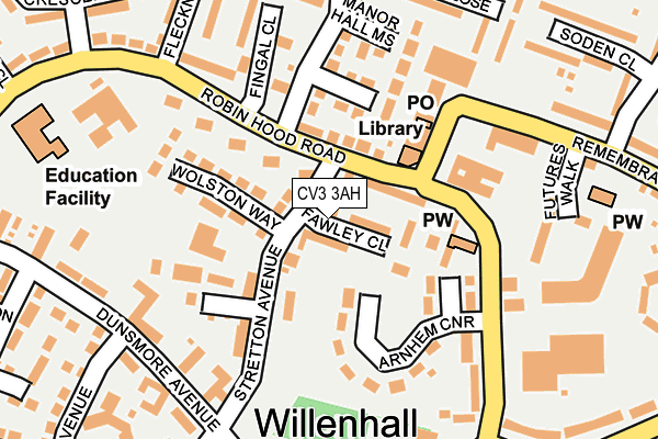 CV3 3AH map - OS OpenMap – Local (Ordnance Survey)