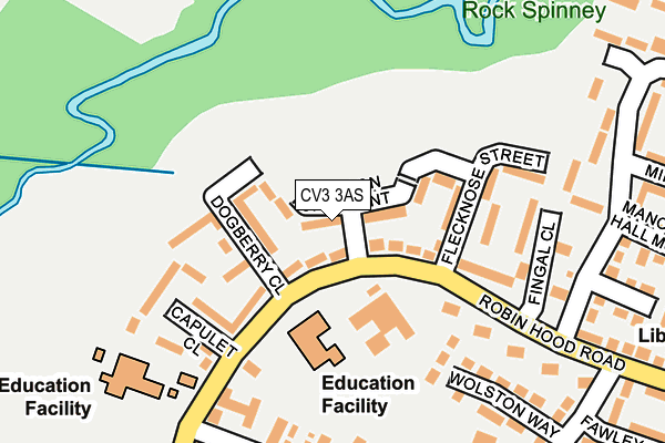 CV3 3AS map - OS OpenMap – Local (Ordnance Survey)