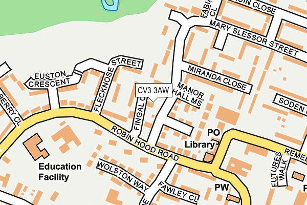 CV3 3AW map - OS OpenMap – Local (Ordnance Survey)