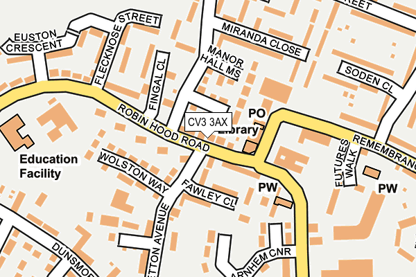 CV3 3AX map - OS OpenMap – Local (Ordnance Survey)