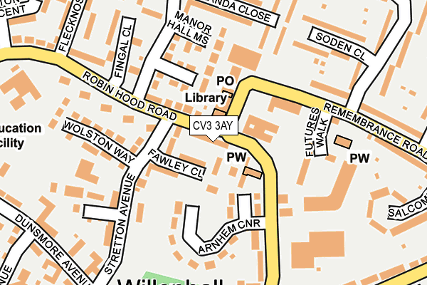 CV3 3AY map - OS OpenMap – Local (Ordnance Survey)