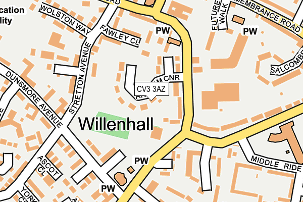CV3 3AZ map - OS OpenMap – Local (Ordnance Survey)