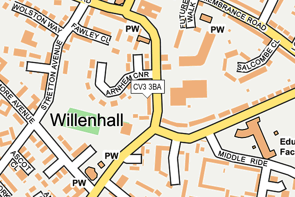 CV3 3BA map - OS OpenMap – Local (Ordnance Survey)