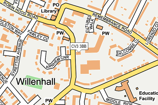 CV3 3BB map - OS OpenMap – Local (Ordnance Survey)