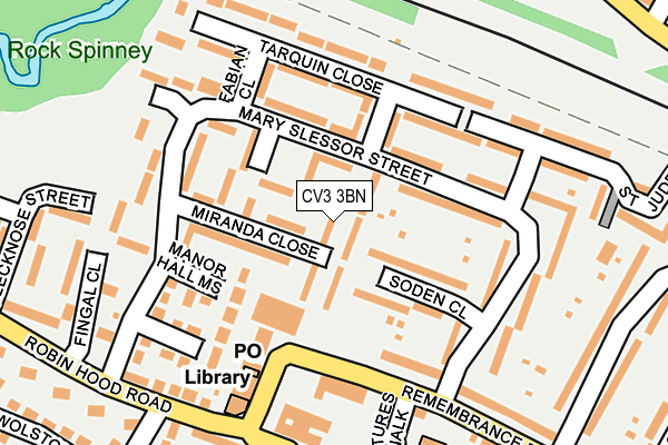 CV3 3BN map - OS OpenMap – Local (Ordnance Survey)