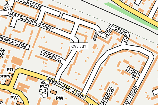 CV3 3BY map - OS OpenMap – Local (Ordnance Survey)