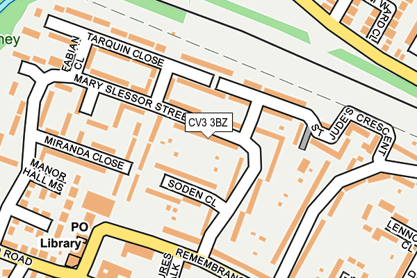 CV3 3BZ map - OS OpenMap – Local (Ordnance Survey)