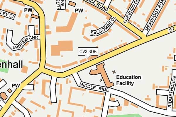 CV3 3DB map - OS OpenMap – Local (Ordnance Survey)
