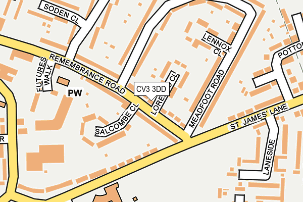 CV3 3DD map - OS OpenMap – Local (Ordnance Survey)