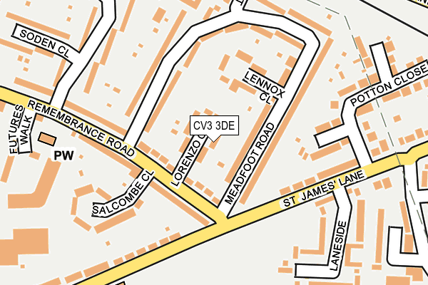 CV3 3DE map - OS OpenMap – Local (Ordnance Survey)