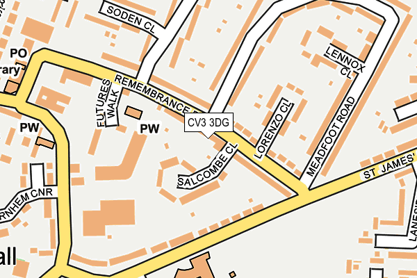 CV3 3DG map - OS OpenMap – Local (Ordnance Survey)