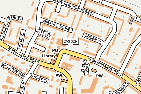 CV3 3DP map - OS OpenMap – Local (Ordnance Survey)