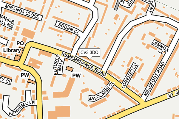 CV3 3DQ map - OS OpenMap – Local (Ordnance Survey)
