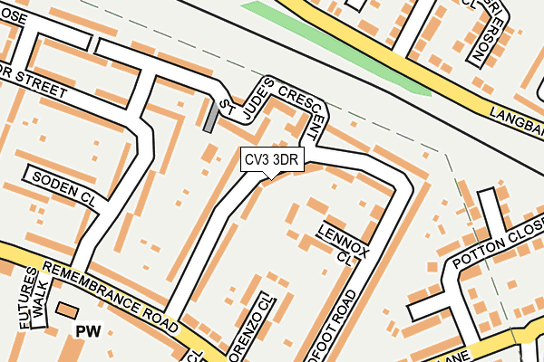 CV3 3DR map - OS OpenMap – Local (Ordnance Survey)