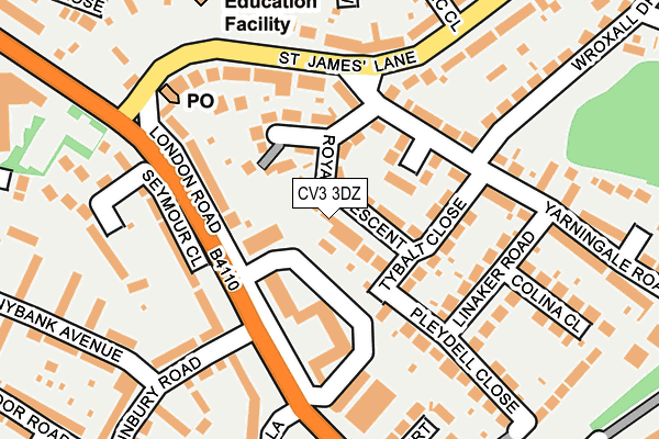 CV3 3DZ map - OS OpenMap – Local (Ordnance Survey)